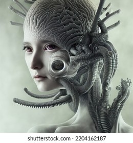 3D Rendering 3D Illustration Alien Humanoid Hybrid Science Fiction Scifi Alien Grey Alien Medical Drawing Alien Symbiote