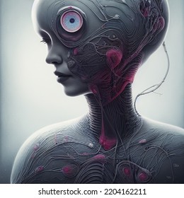 3D Rendering 3D Illustration Alien Humanoid Hybrid Science Fiction Scifi Alien Grey Alien Medical Drawing Alien Symbiote