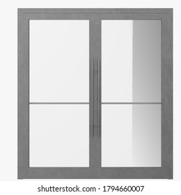 3d Rendering Illustration Of Aluminium French Doors