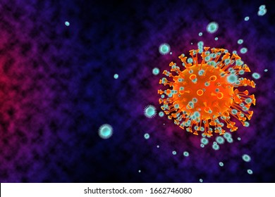 3d Darstellung der Antikörper-Infektion medizinisches Pandemierisiko . Chinesischer Erreger Atempest Coronavirus, Antivirus COVID-19 Influenzazellen. Gefährliche Grippe-Immunität.
