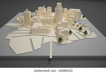 3D Rendering Illustration Of Architect Plan Model