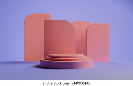 3d rendering illustration of background abstract, podium stage art display wallpaper, product pedestal stand, gaming cyberpunk style