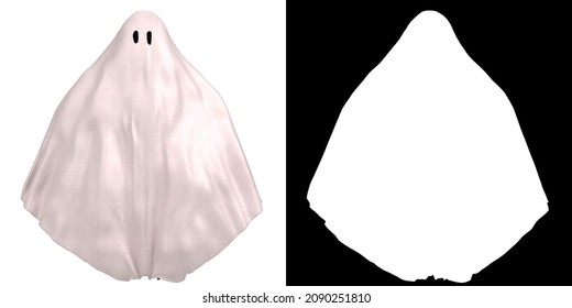 3D Rendering Illustration Of A Bedsheet Ghost