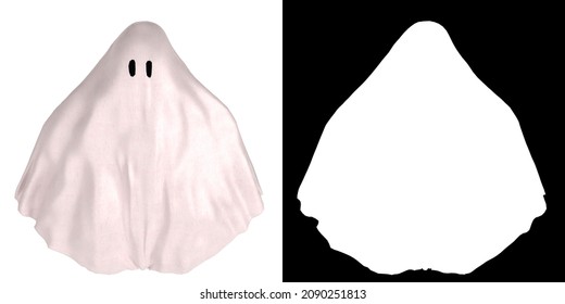 3D Rendering Illustration Of A Bedsheet Ghost