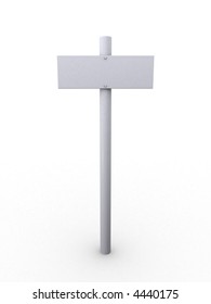 3d rendering illustration of a blank sign. A clipping path is included for easy editing.