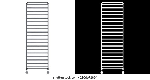 3D Rendering Illustration Of A Canteen Tray Trolley