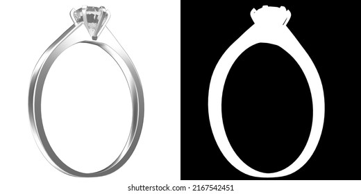 3D Rendering Illustration Of A Diamond Solitaire Ring