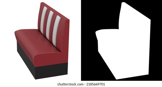 3D Rendering Illustration Of A Diner Booth Banquette