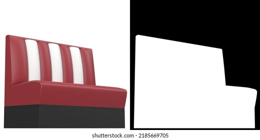 3D Rendering Illustration Of A Diner Booth Banquette