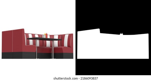 3D Rendering Illustration Of A Diner Booth