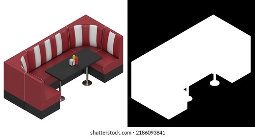 3D Rendering Illustration Of A Diner Booth