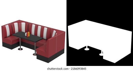 3D Rendering Illustration Of A Diner Booth