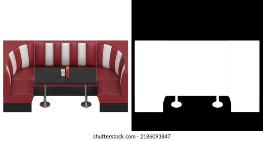 3D Rendering Illustration Of A Diner Booth