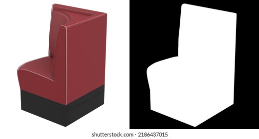 3D Rendering Illustration Of A Diner Booth Corner Seat