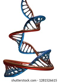 3d Rendering, Illustration Of A DNA String