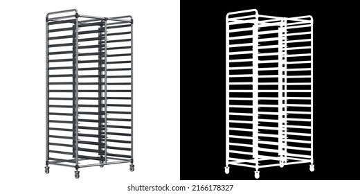 3D Rendering Illustration Of A Double Canteen Tray Trolley