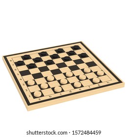 3d Rendering Illustration Draughts Game Board Stock Illustration 1572484456