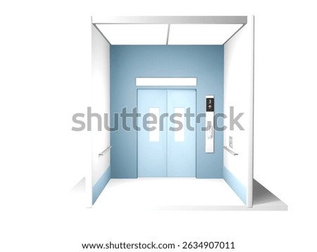 3D rendering illustration of elevator interior