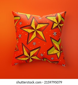 3d rendering illustration fashion product pillow Cushion Cover on theme design concept of africa pattern for presentation Manufacturer Supplier and customer on website
