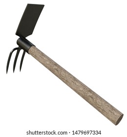 3d Rendering Illustration Fork Mattock Axe Stock Illustration ...