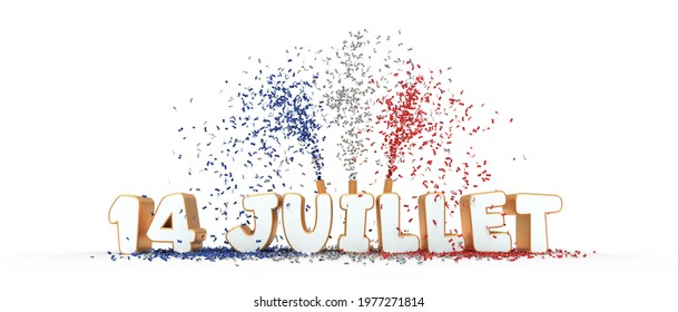 3D Rendering Illustration For The French National Day. 