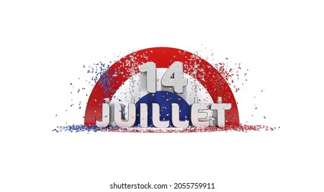 3D Rendering Illustration For The French National Day. 