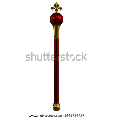3D rendering illustration of an heraldic scepter