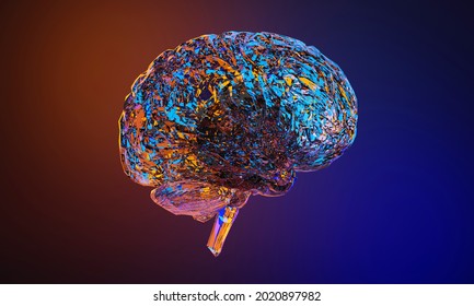 3d rendering illustration of human brain, healthcare of neuron cell, science and researching