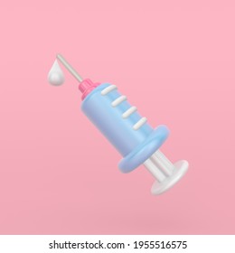 3d Rendering Illustration. Injection Icon. Modern Trendy Design. Pastel Colors. 