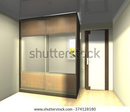 3 D Rendering Illustration Interior Design Wardrobe