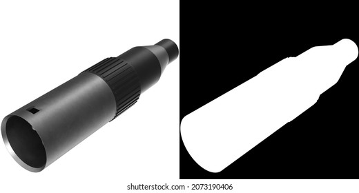 3D rendering illustration of a male XLR audio connector