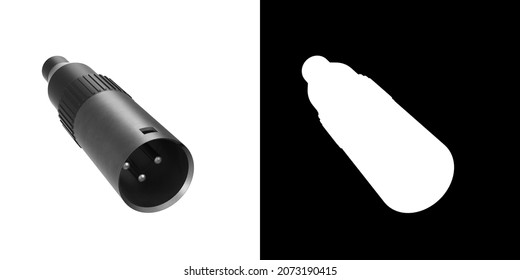 3D rendering illustration of a male XLR audio connector
