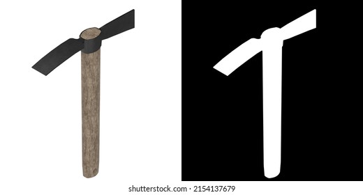 3D Rendering Illustration Of A Mattock