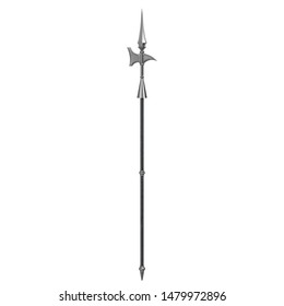 3d Rendering Illustration Medieval Halberd Spear Stock Illustration 