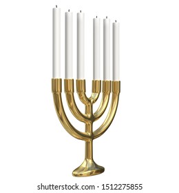 3d Rendering Illustration Menorah Six Branches Stock Illustration ...