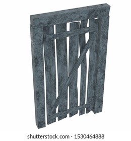 3D rendering illustration of a mine entrance door