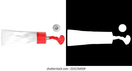 3D Rendering Illustration Of A Paint Tube Open