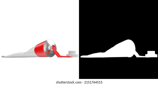 3D Rendering Illustration Of A Paint Tube Open