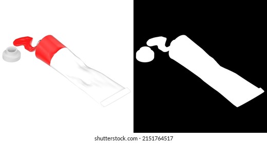 3D Rendering Illustration Of A Paint Tube Open