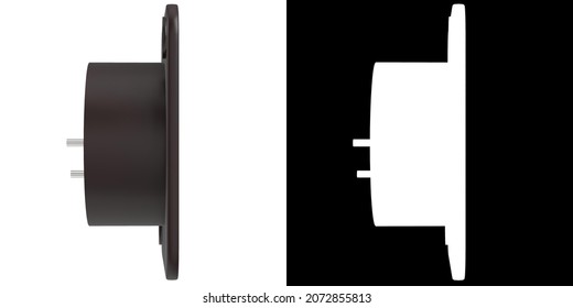 3D rendering illustration of a panel mount male xlr connector