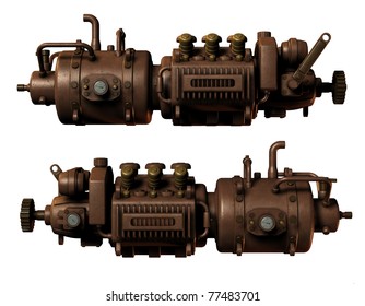 3D Rendering Illustration Of Parts Of A Machine