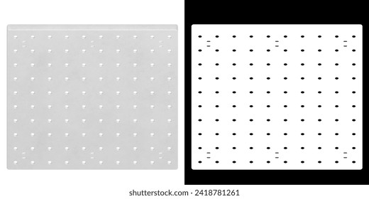 3D rendering illustration of a pegboard