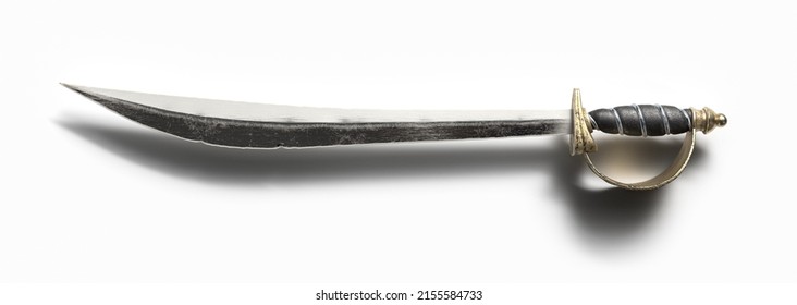3d rendering, illustration of a pirate's cutlass sword, isolated on white
