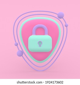 3d rendering illustration of protection icon. Modern trendy design.