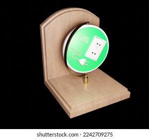 3d rendering illustration of saving energy. Unplug the power plug to reduce energy consumption as an effort to save the earth's energy. placard