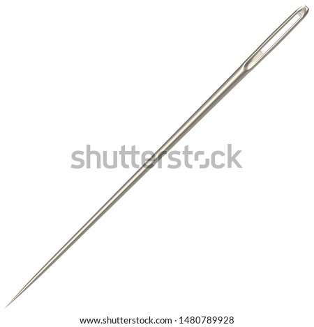 3D rendering illustration of a sewing needle