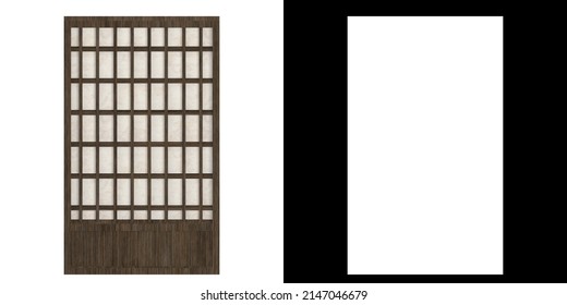 3D rendering illustration of a shoji japanese paper door
