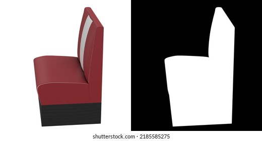 3D Rendering Illustration Of A Single Seat Diner Booth Banquette