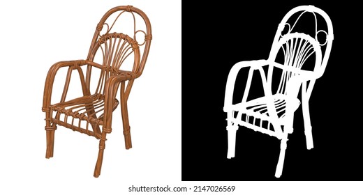 3D Rendering Illustration Of A Small Chair