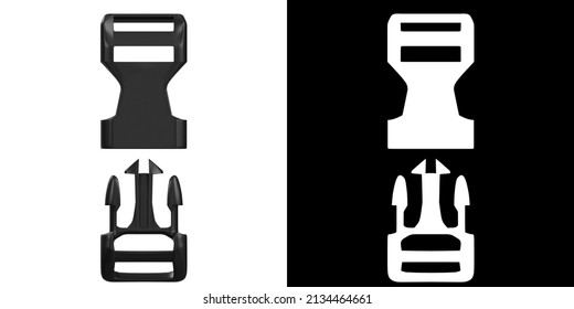 3D Rendering Illustration Of A Snap Buckle